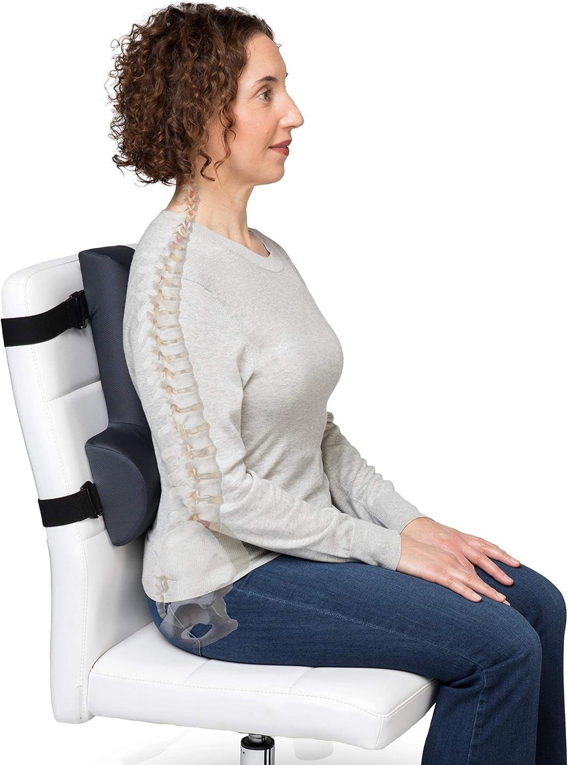 OPTP Thoracic Lumbar Back Support - Full Back and Lumbar Support for Improved Sitting Posture, Upper/Lower Back Support for Chair, and Car Back