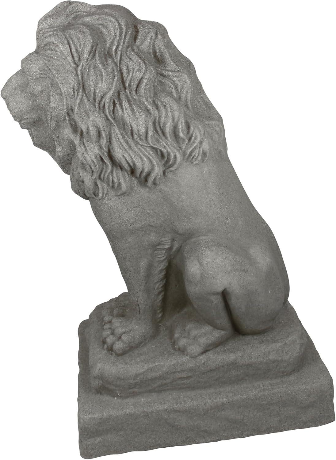 Guardian Lion 28" Natural Granite Resin Garden Statue