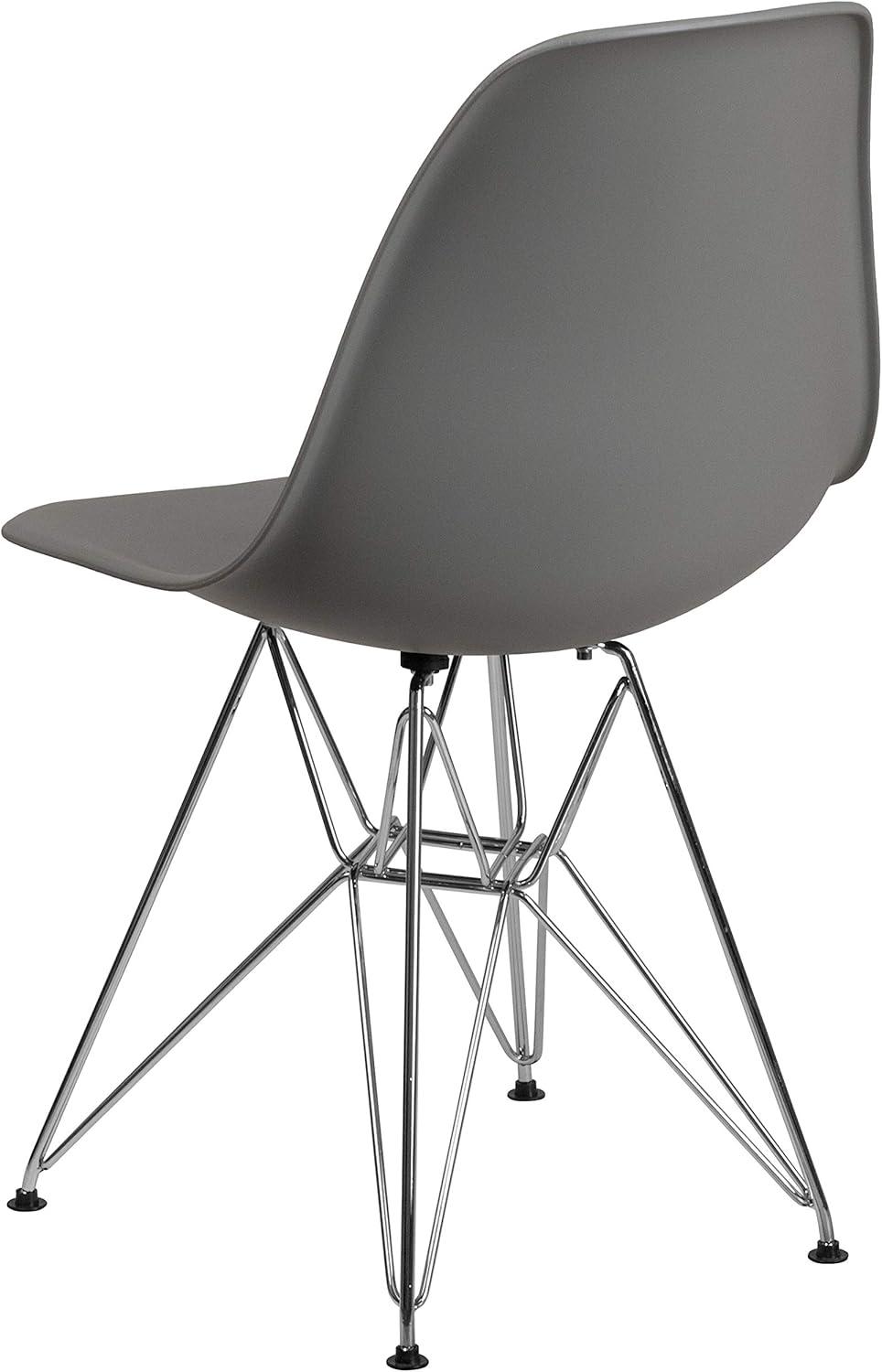 Flash Furniture Elon Series Moss Gray Plastic Chair with Chrome Base