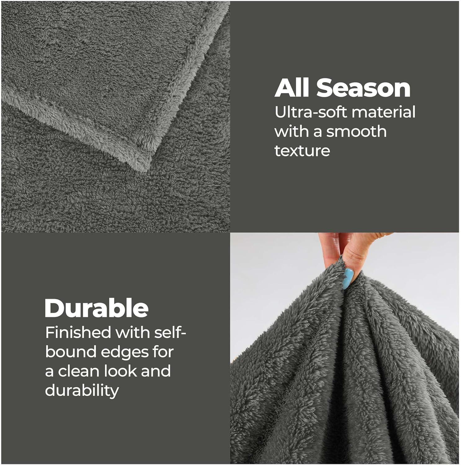 Superior Solid Polyester Reversible All-Season Fleece Blanket