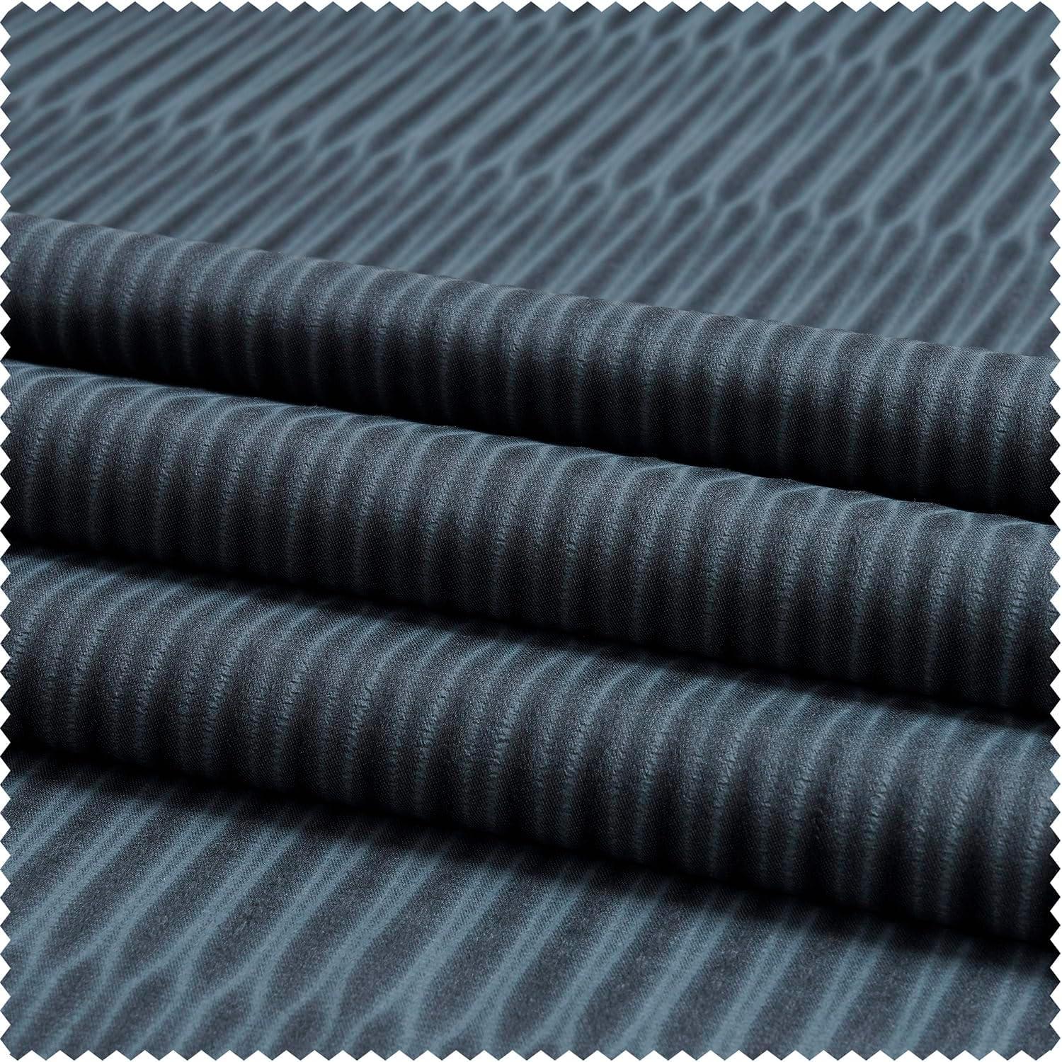 HPD Half Price Drapes Lounge Embossed Velvet Curtains 84 Inches Long Room Darkening Curtain for Bedroom and Living Room (1 Panel), 50W x 84L, Deep Blue