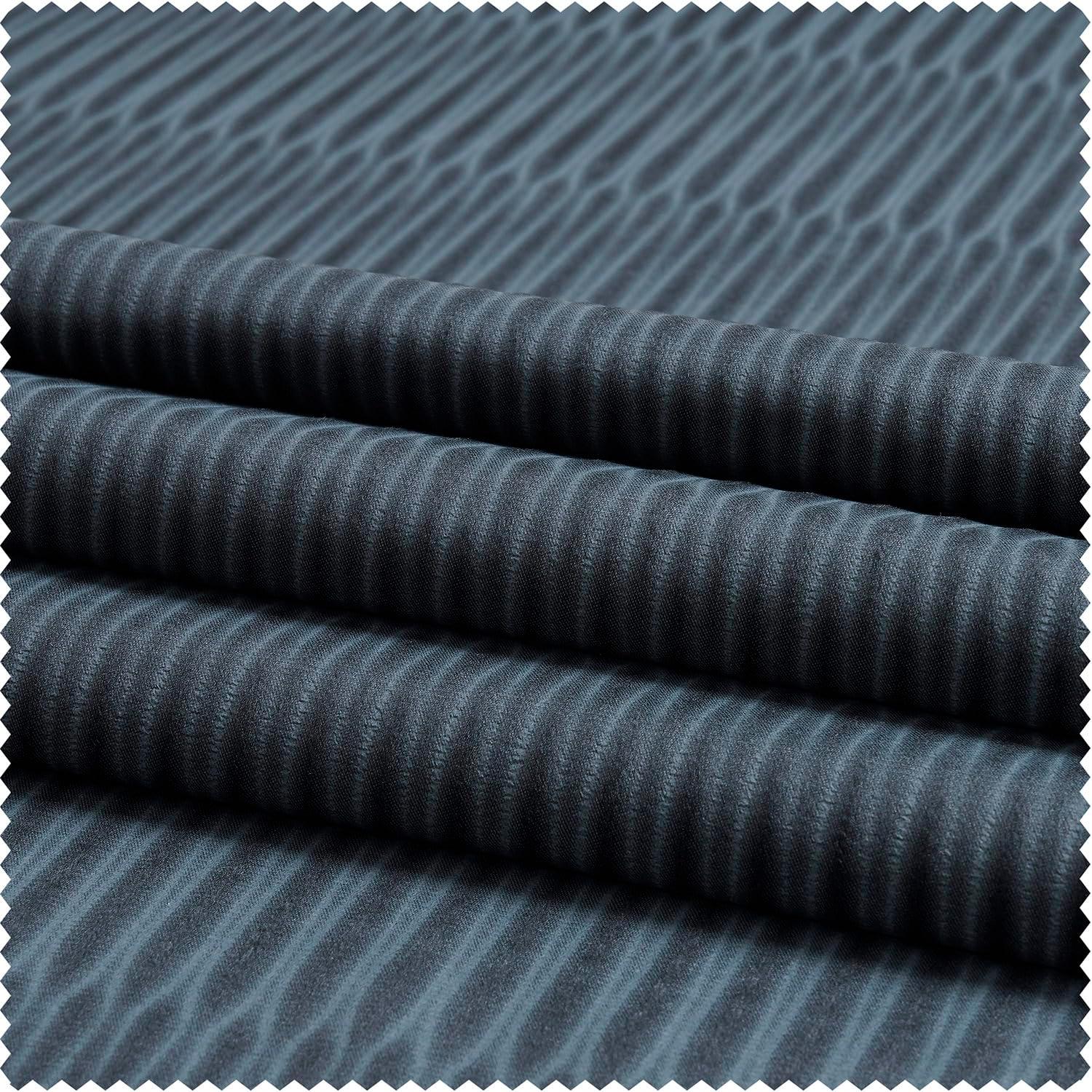 HPD Half Price Drapes Lounge Embossed Velvet Curtains 84 Inches Long Room Darkening Curtain for Bedroom and Living Room (1 Panel), 50W x 84L, Deep Blue