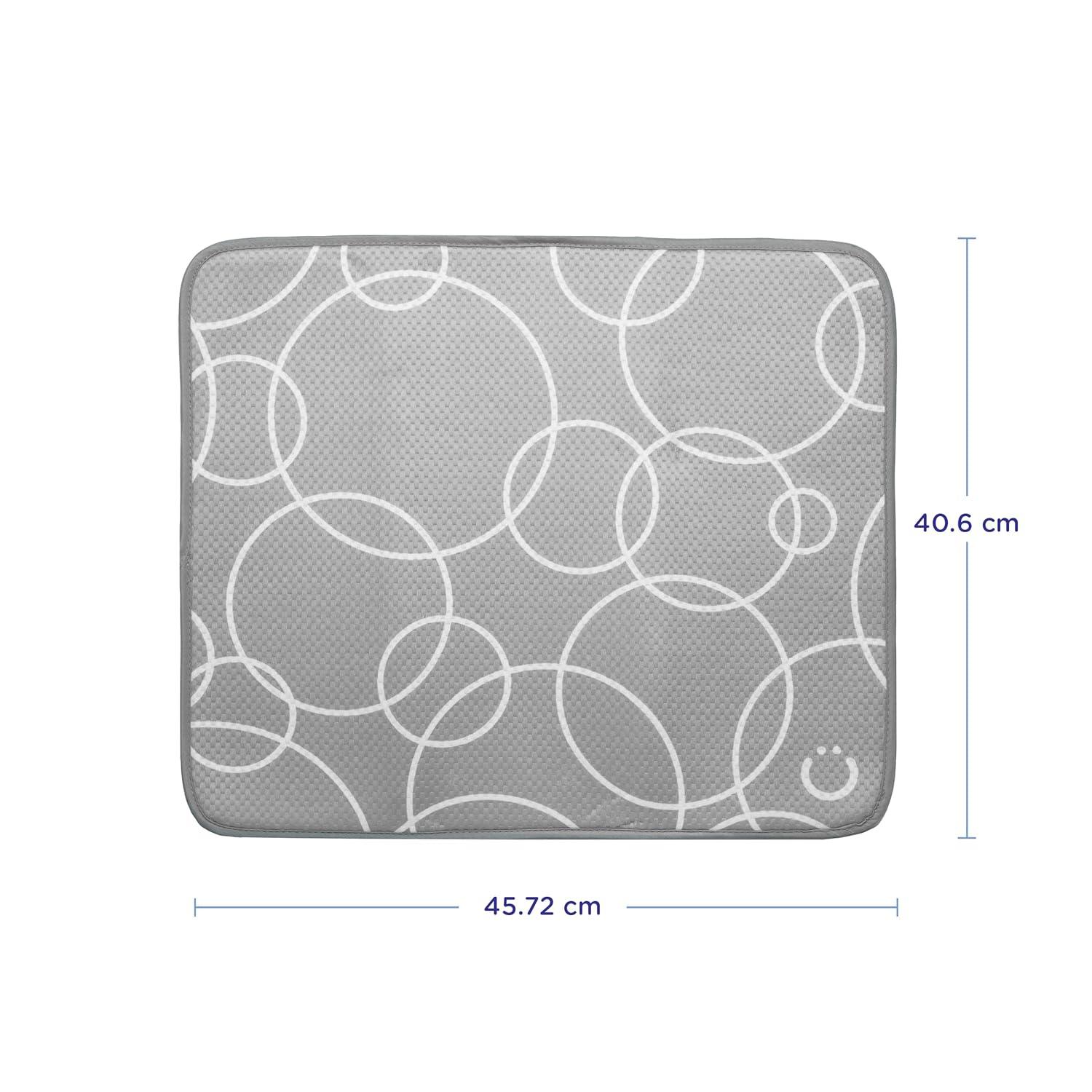 LunaLulinlk Microfiber Kitchen Counter Dish Drying Mats, Gray, Set of 2