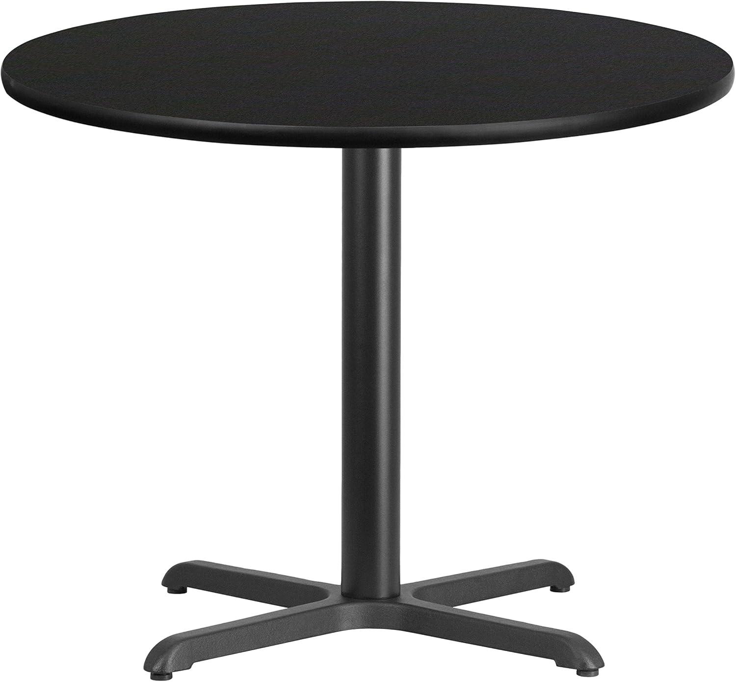 Carrus Round Laminate Dining Table Top with X-Shaped Base