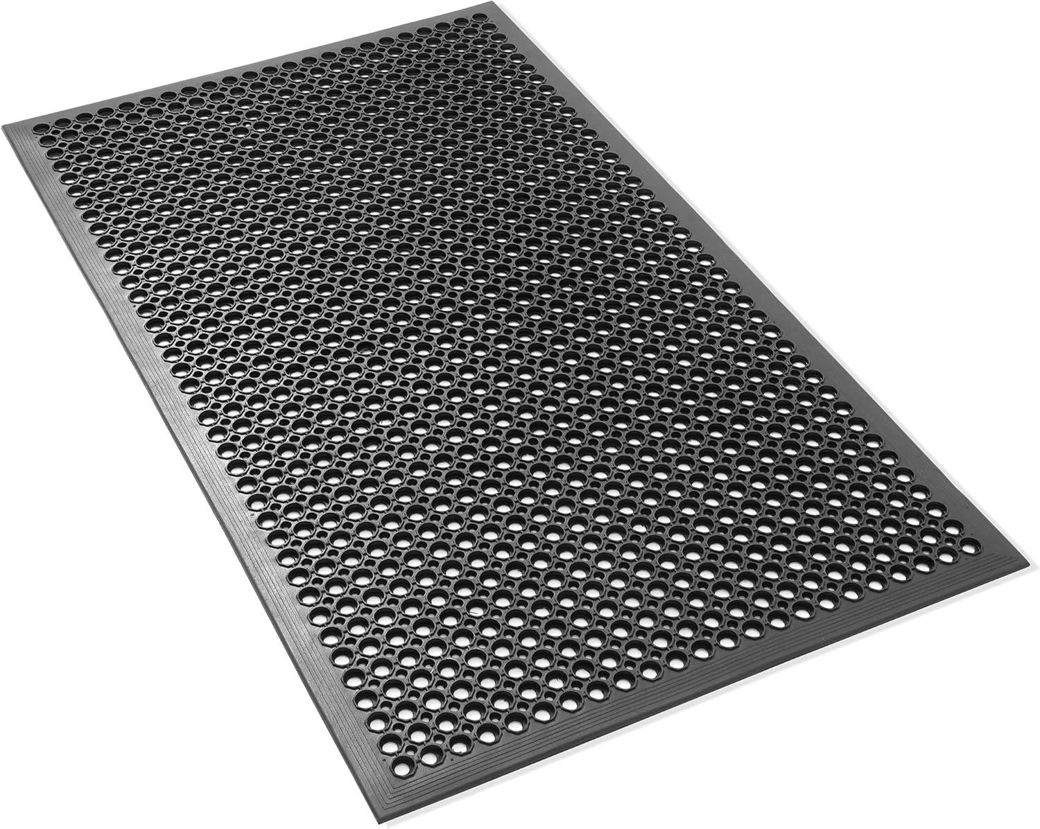 Anti-Fatigue Restaurant Floor Mat, Non-Slip Rubber Drainage Mat