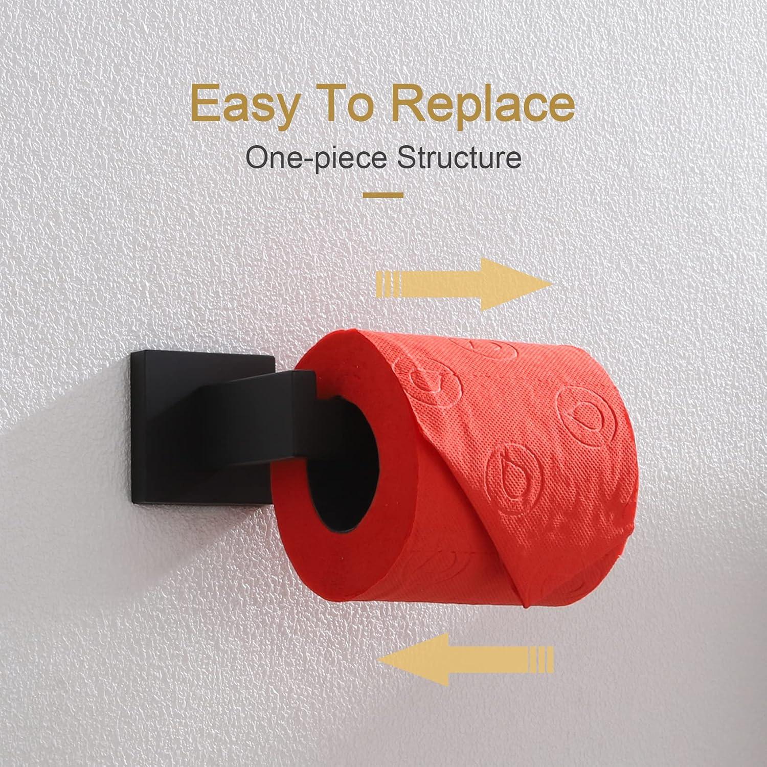 KOKOSIRI Black Toilet Paper Holders Bathroom Toilet Paper Roll Holder SUS304 Stainless Steel Contemporary Wall Mounted Matte Black B2003BK