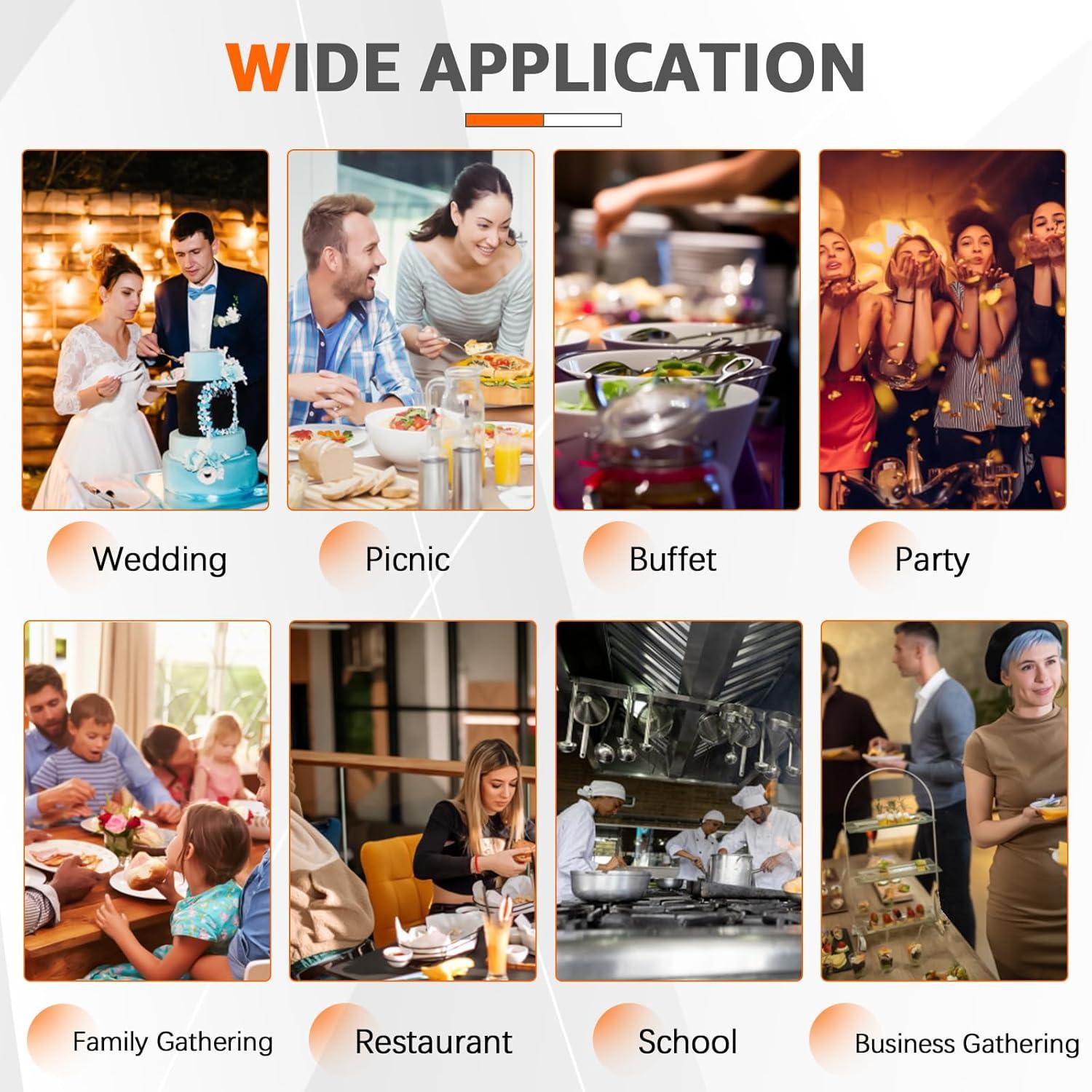 The Party Aisle™ Chafing Dishes For Buffet 4 Pack, 8 Qt Stainless Steel Chafers And Buffet Warmers Sets With Lid, Rectangle Serving Food Warmer Catering Supplies Buffet Display For Parties