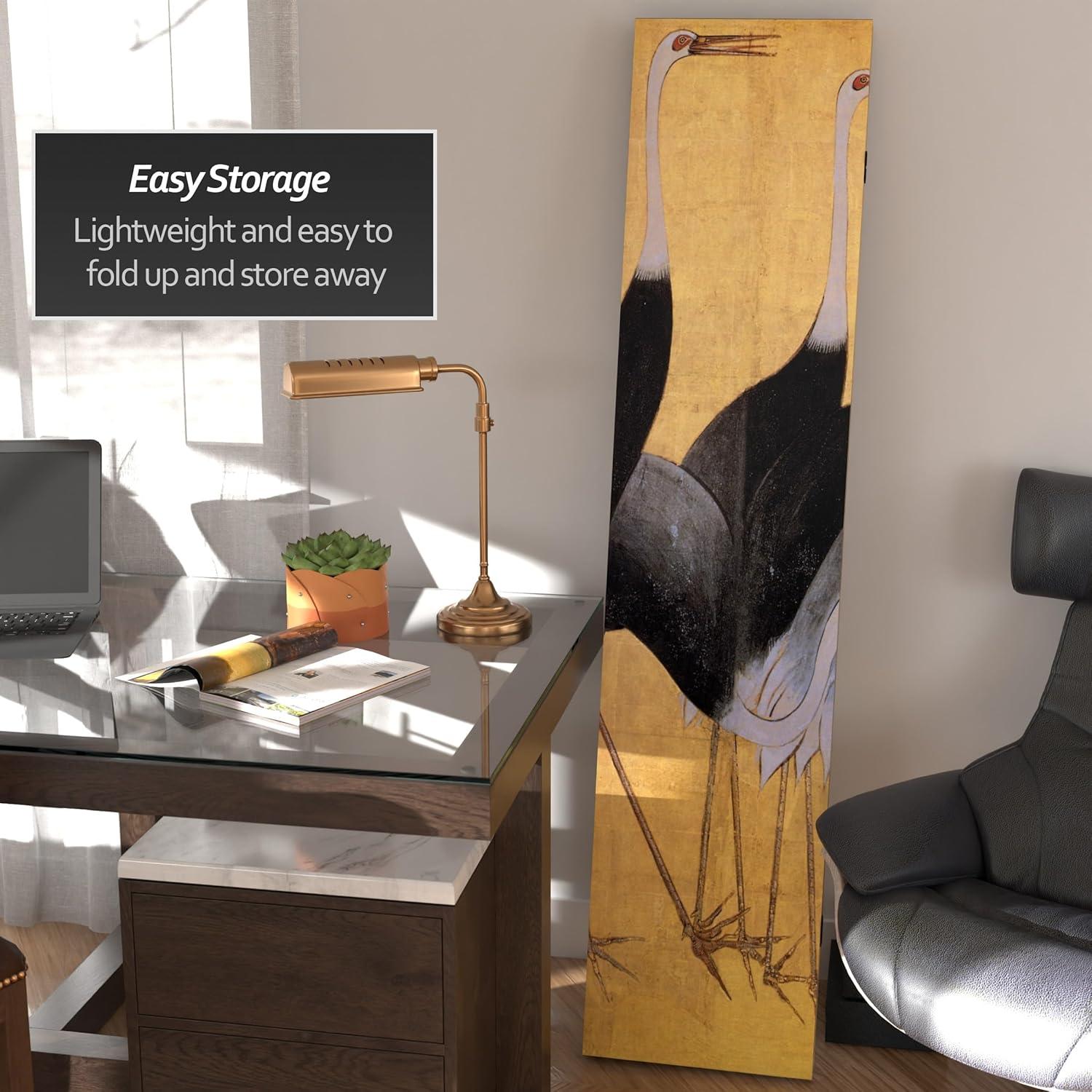 Oriental Furniture 6 ft. Tall Bamboo Calligraphy Canvas Room Divider - 3 Panel