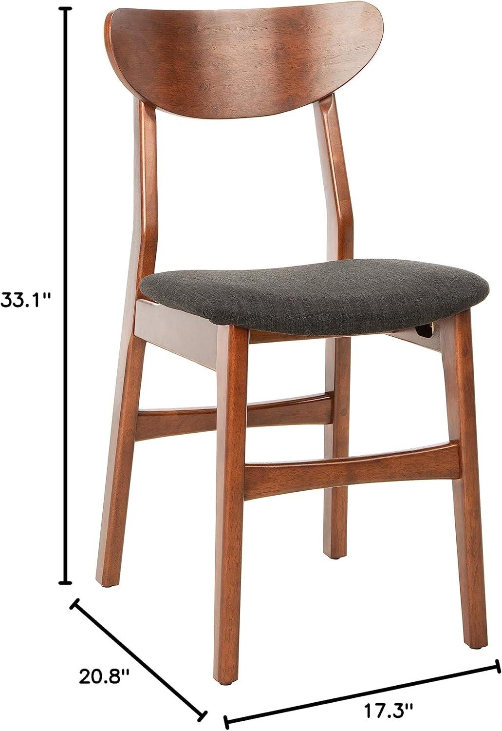 Lucca Retro Dining Chair (Set of 2) - DCH1001 - Walnut/Black - Safavieh