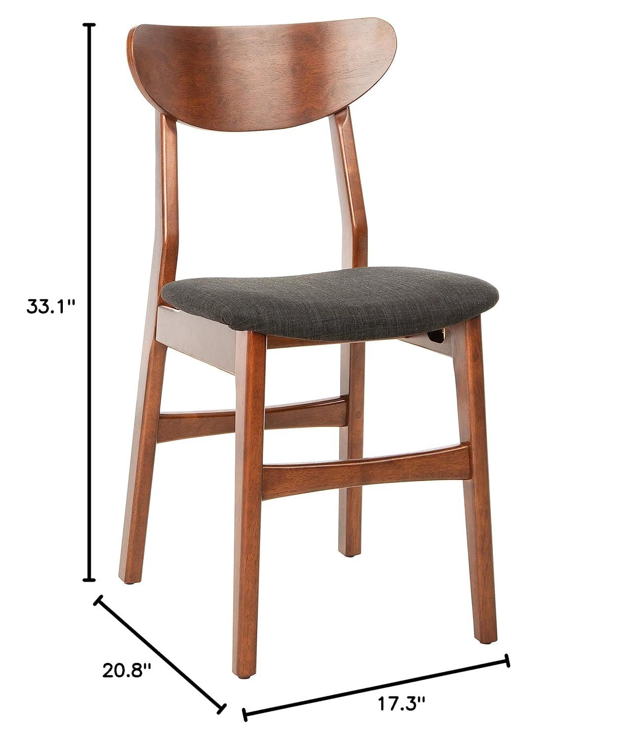 Lucca Retro Dining Chair (Set of 2) - DCH1001 - Walnut/Black - Safavieh