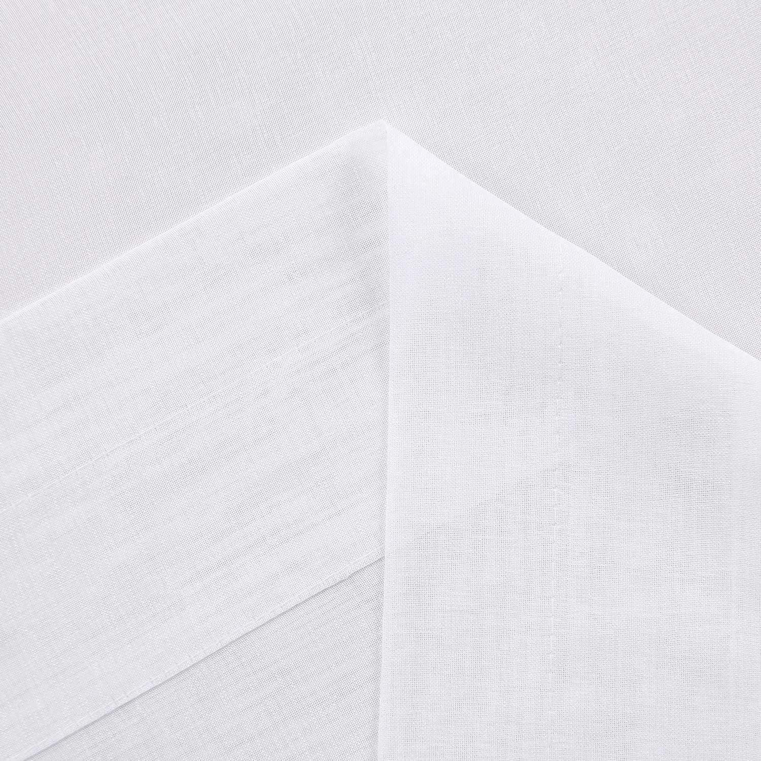 DWCN White Sheer Curtains Semi Transparent Voile Rod Pocket Curtains for Bedroom and Living Room, 52 x 84 inches Long, Set of 2 Panels