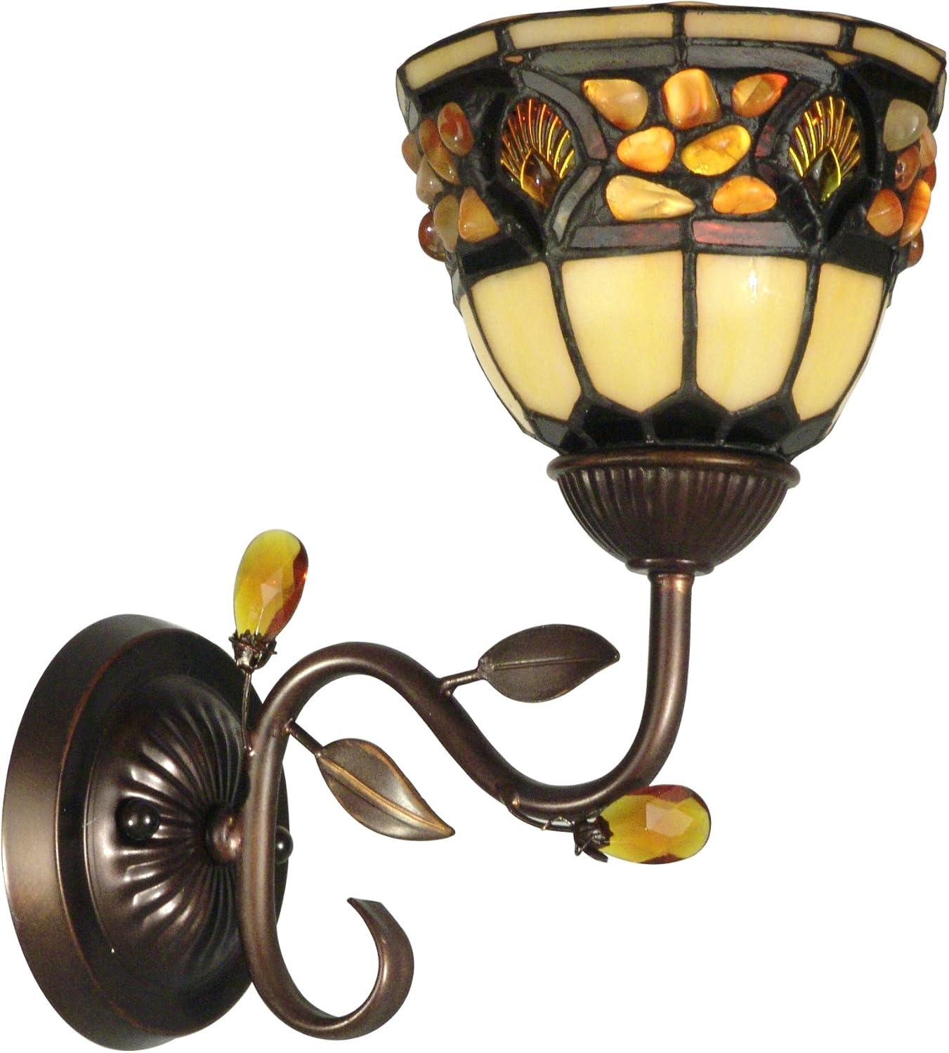 Dale Tiffany TH90231 Pebblestone Wall Sconce Light, 10 x 6.25 x 10.75, Multicolor