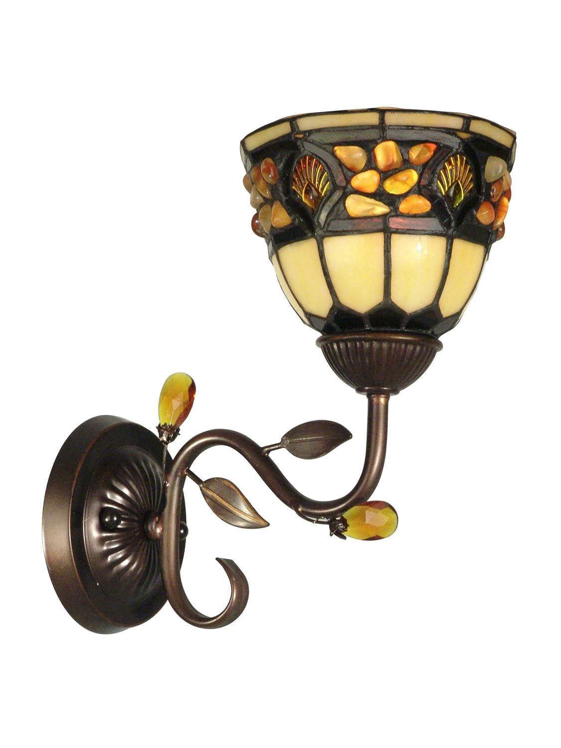 Dale Tiffany TH90231 Pebblestone Wall Sconce Light, 10 x 6.25 x 10.75, Multicolor