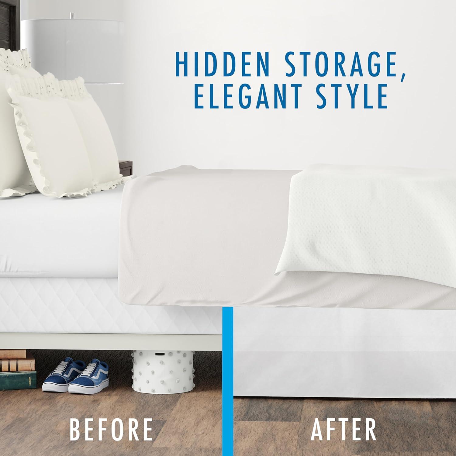 Fresh Ideas Fresh Ideas Tailored Poplin Bed Skirt, 14" Drop Length