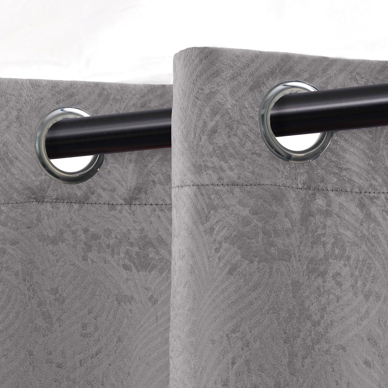 Superior Waverly Blackout Curtains, Rod Pocket, Set of 2, 42" x 96", Silver