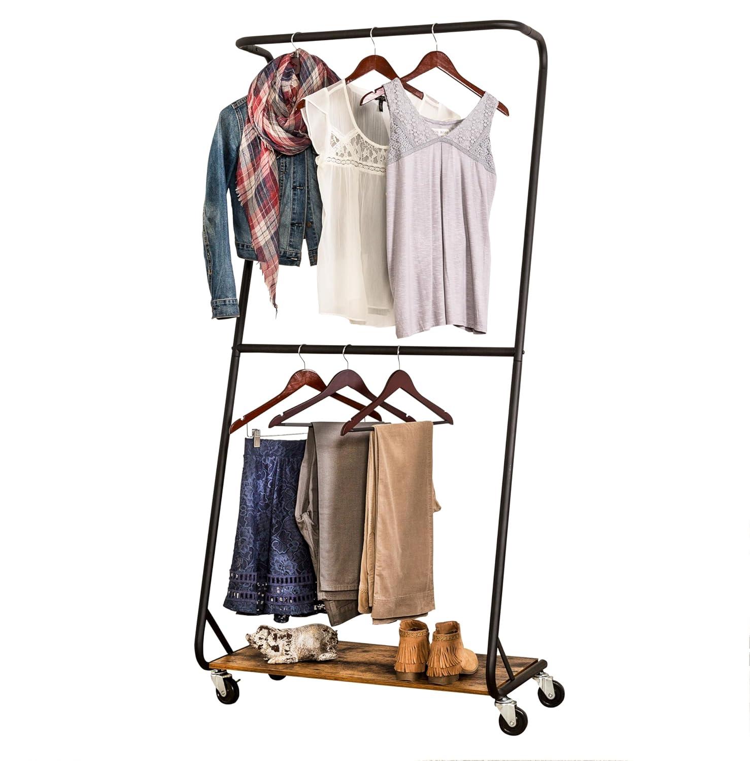 17 Stories Arnit 33.46'' Metal Rolling Clothing Rack