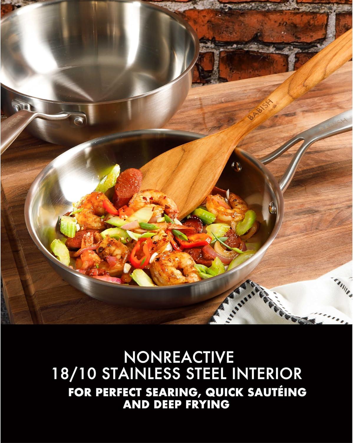 Babish Babish 10 Piece Professional Tri Ply Non Toxic Pots and Pans Cookware Set