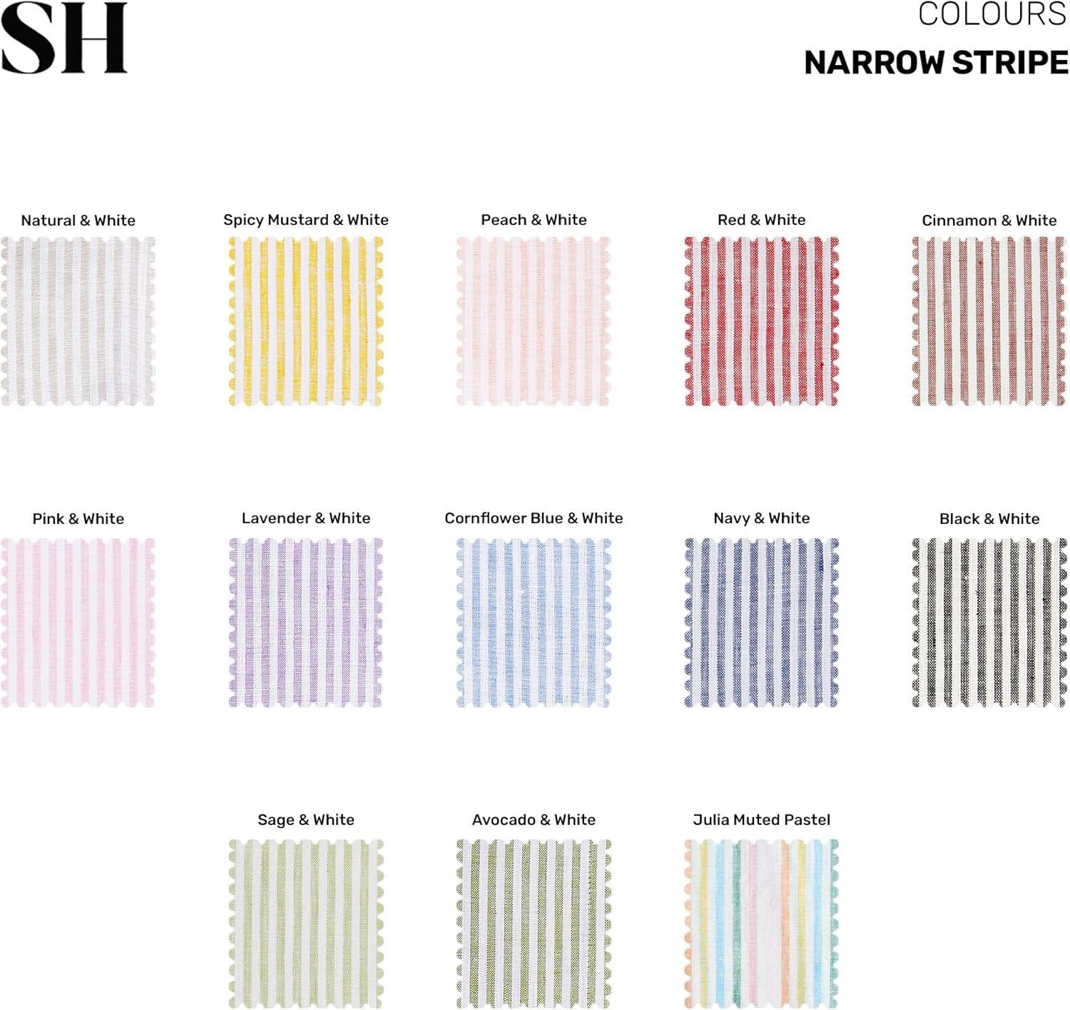 Solino Home Narrow Stripe - 100% Pure Linen Dinner Napkins (Set of 4)