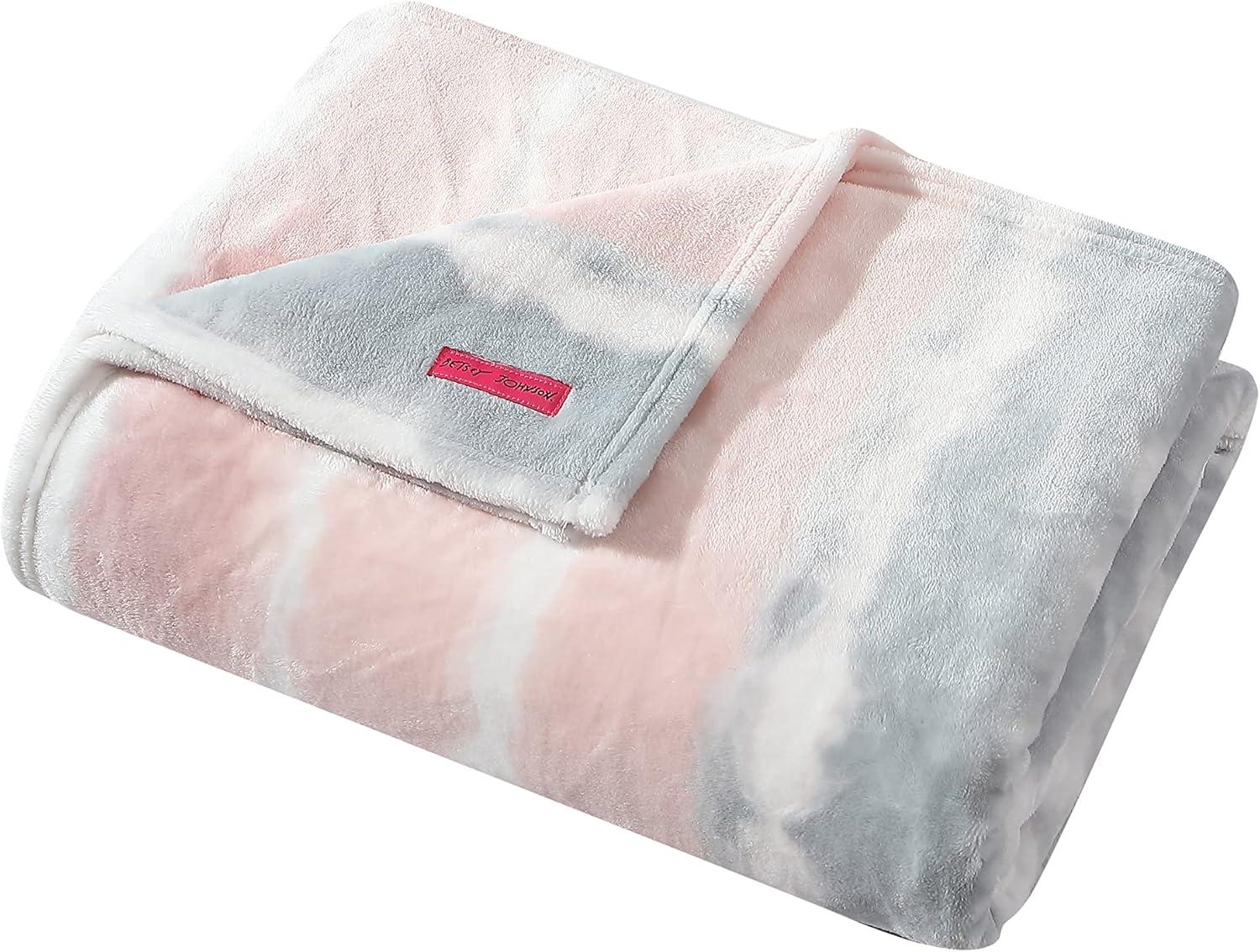 Cozy Cloud Ultra-Soft Fleece Throw in Pink Tie-Dye, 50" x 70"