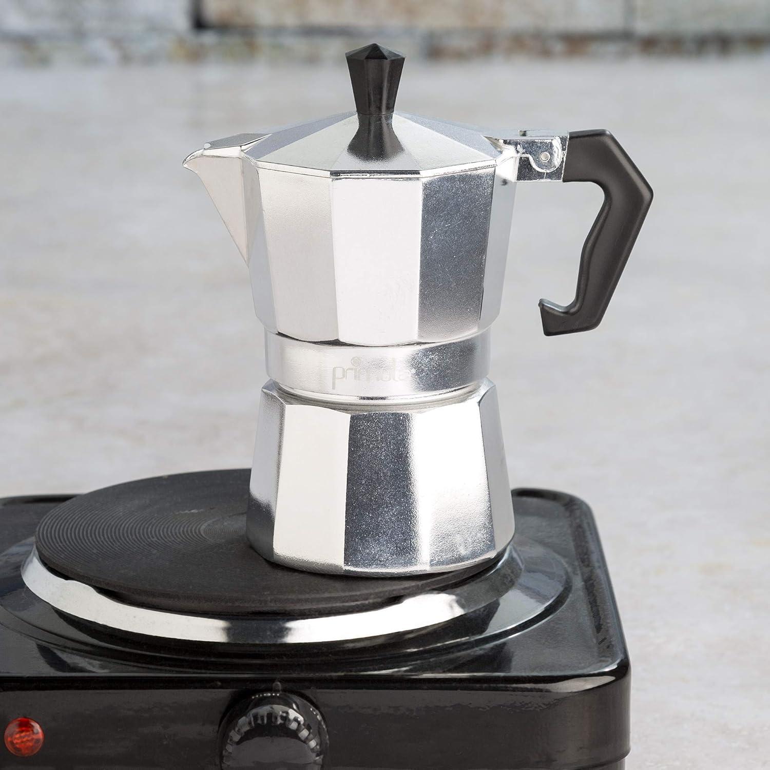 Primula 3 Cup Aluminum Stovetop Espresso Maker, Polished