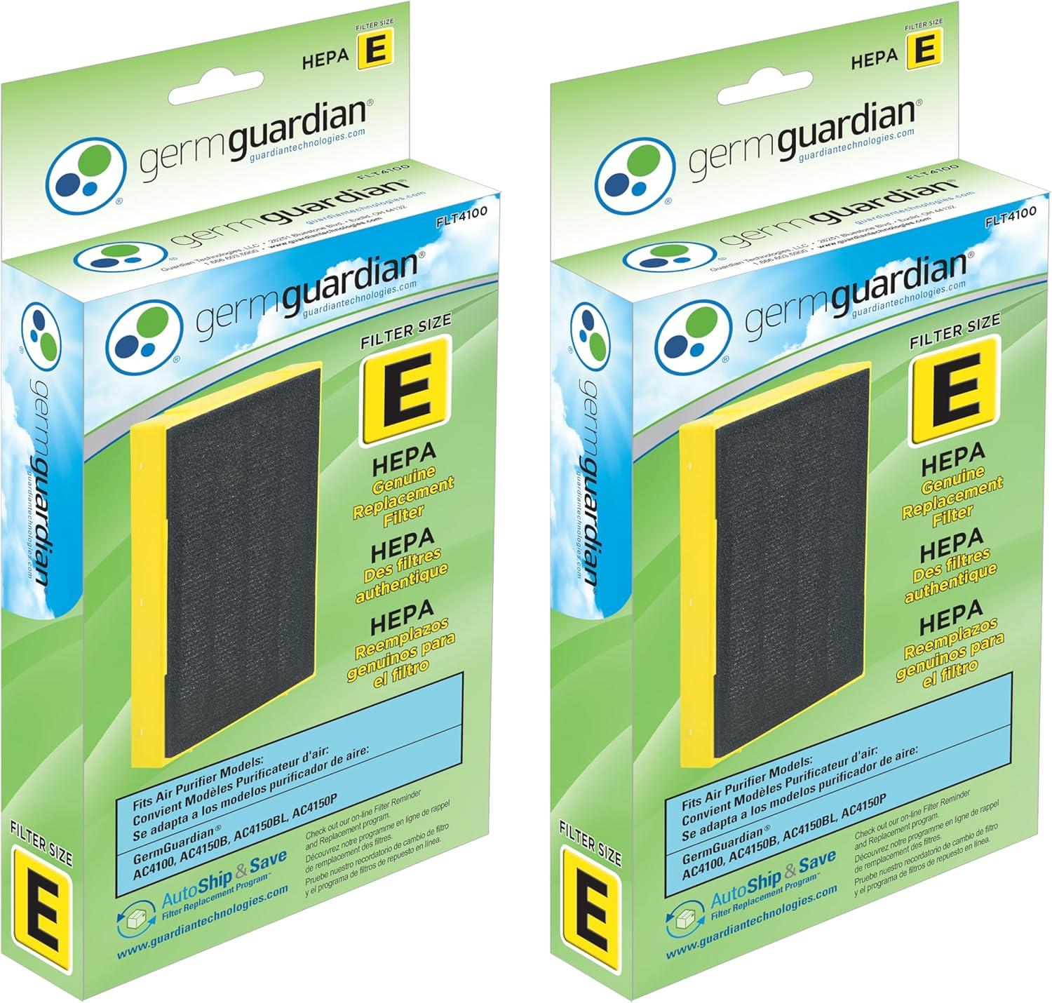 GermGuardian HEPA Pure Replacement Filter E for AC4100, 2-Pack