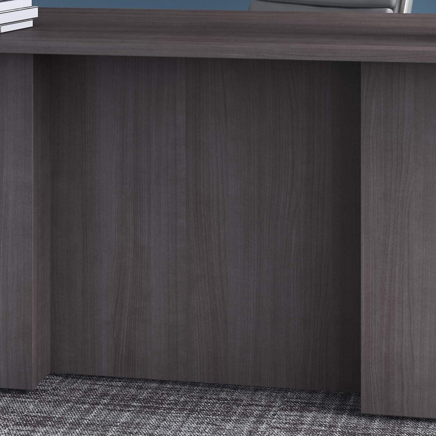 Office 500 72W Height Adjustable U Shaped Desk in Black Walnut - Engineered Wood