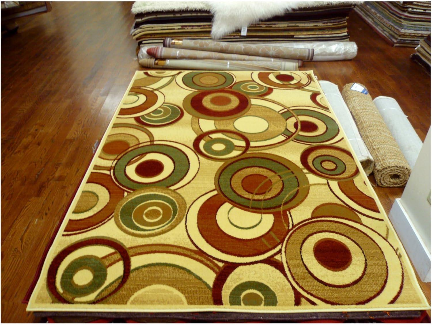 Lyndhurst LNH225 Power Loomed Area Rug - Ivory/Multi - 5'3"x7'6" - Safavieh.