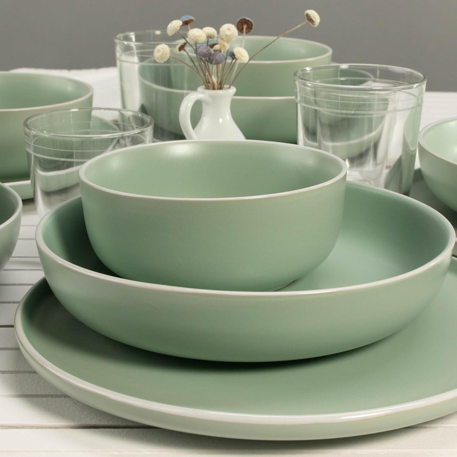 Gibson Home Canyon Crest 12-Piece Stackable Matte Melamine Dinnerware Set