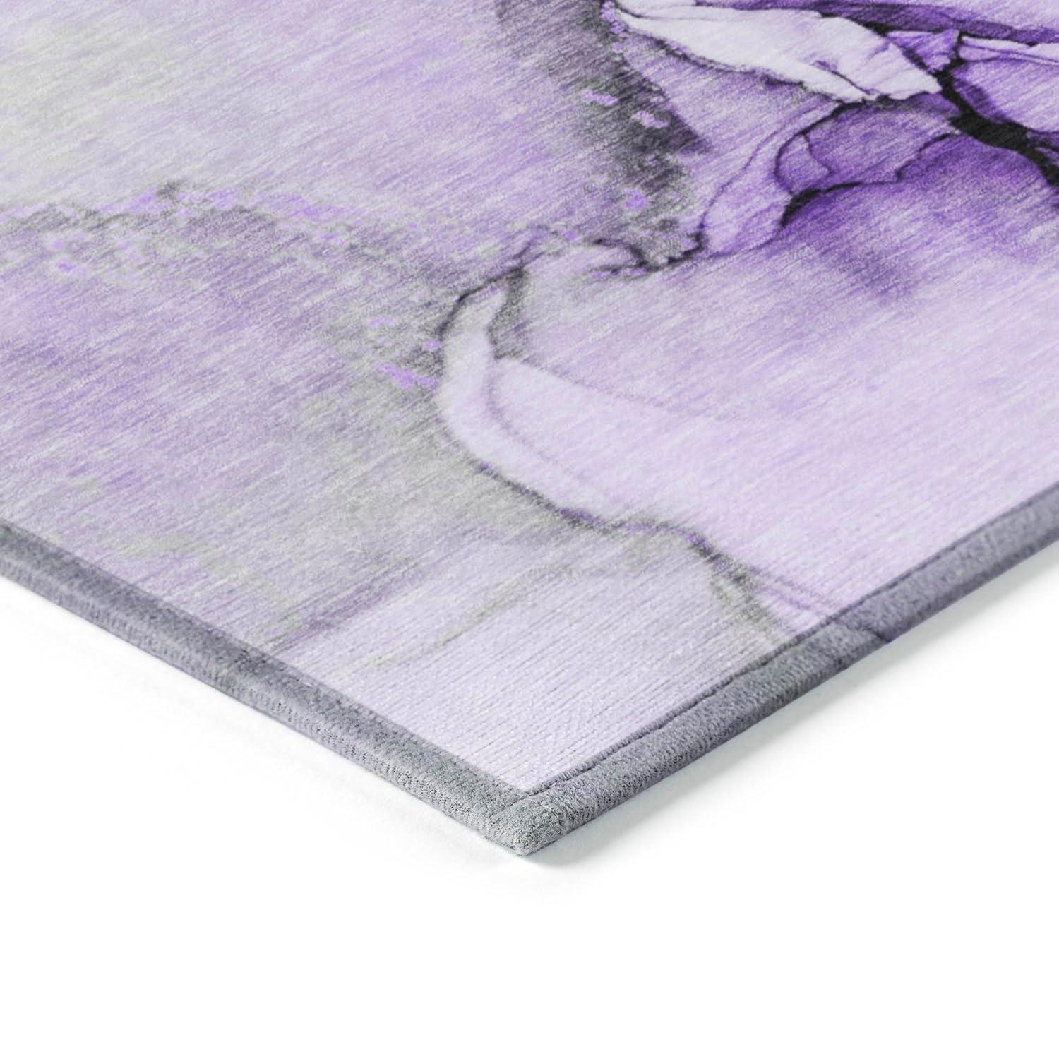 Addison Rugs Chantille Indoor/Outdoor Transitional Watercolors Purple Washable Rectangle Rug, 1'8" x 2'6"