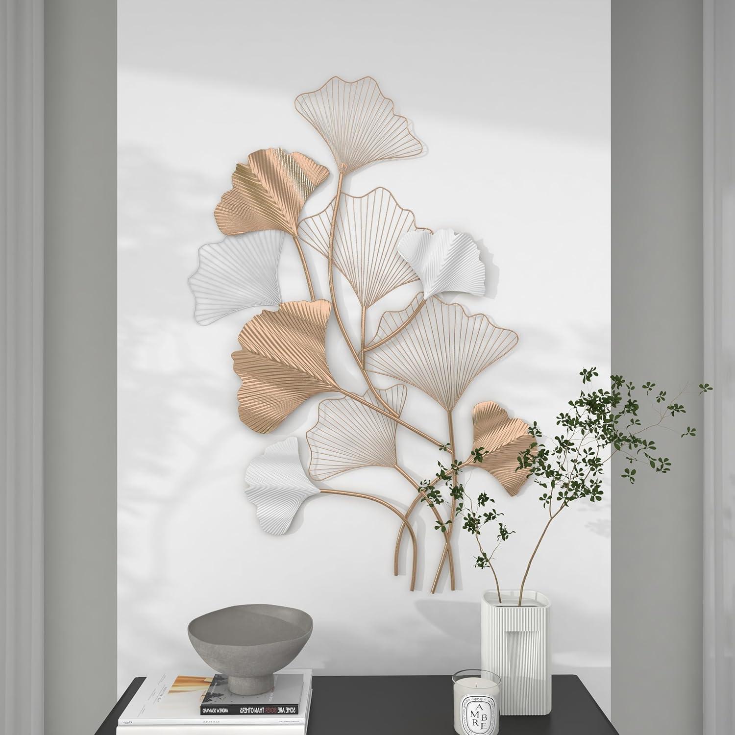 Floral Gold Metal Leaf Wall Décor, 36" X 33"