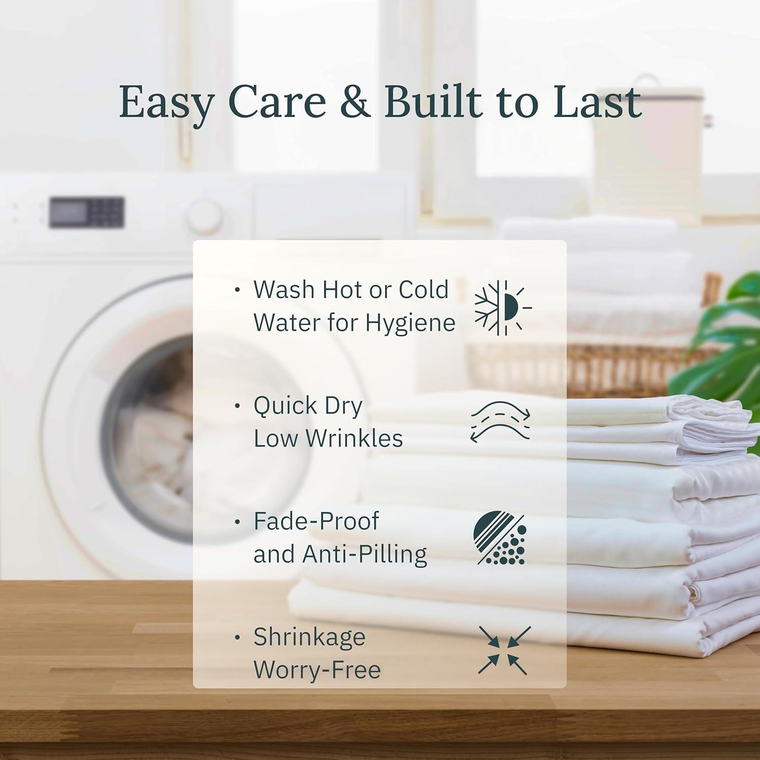 California Design Den Certified 100% Egyptian Cotton California King Sheets, Cotton Bed Sheets, 4 Piece Bedding Sheets & Pillowcases Set, White