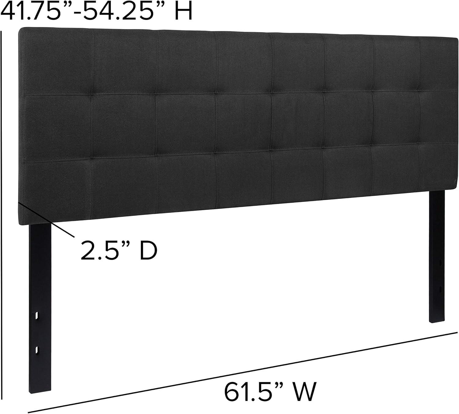 Flash Furniture Bedford Tufted Upholstered Queen Size Headboard in Black Fabric