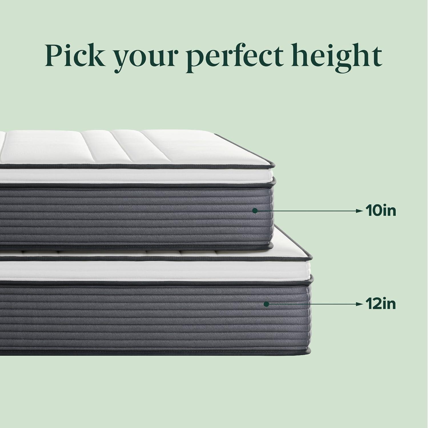 ZHENYING 10 Inch True Support Hybrid Mattress [New Version], Queen, Fiberglass Free, Medium Feel, Motion Isolation, Certified Safe Foams & Fabric, Mattress in A Box