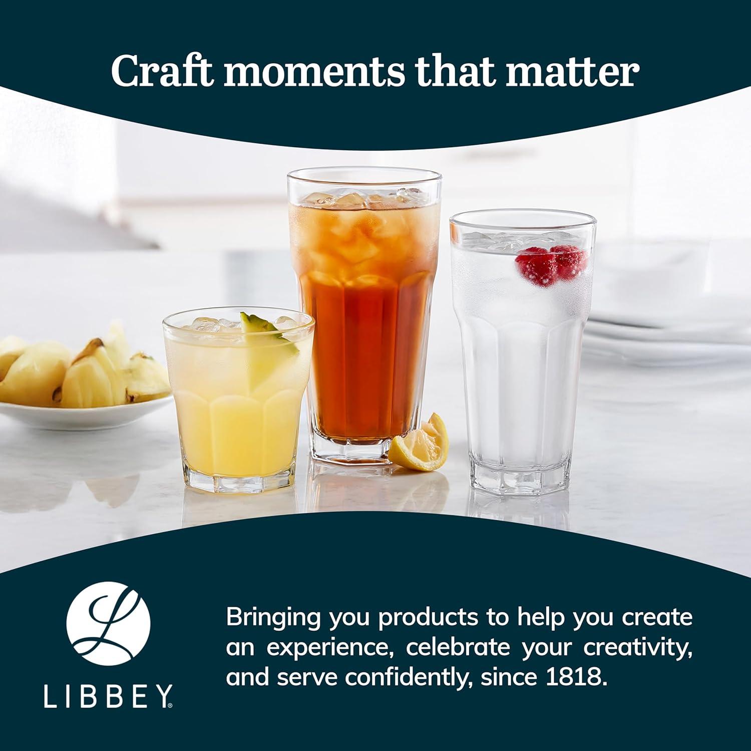 Libbey Gibraltar Tumbler Glasses, 16 ounce, Set of 12