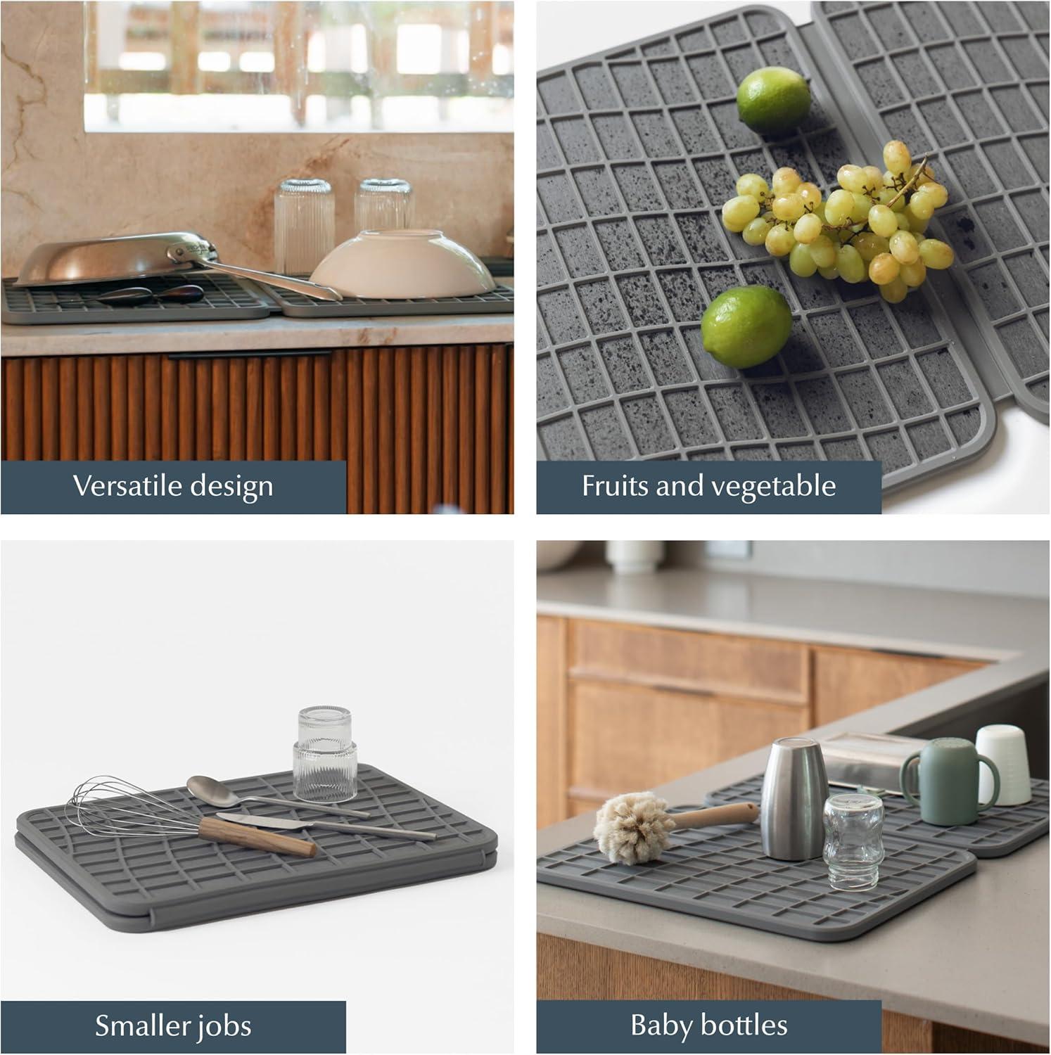 Slate Silicone Foldable Large Dish Drying Mat