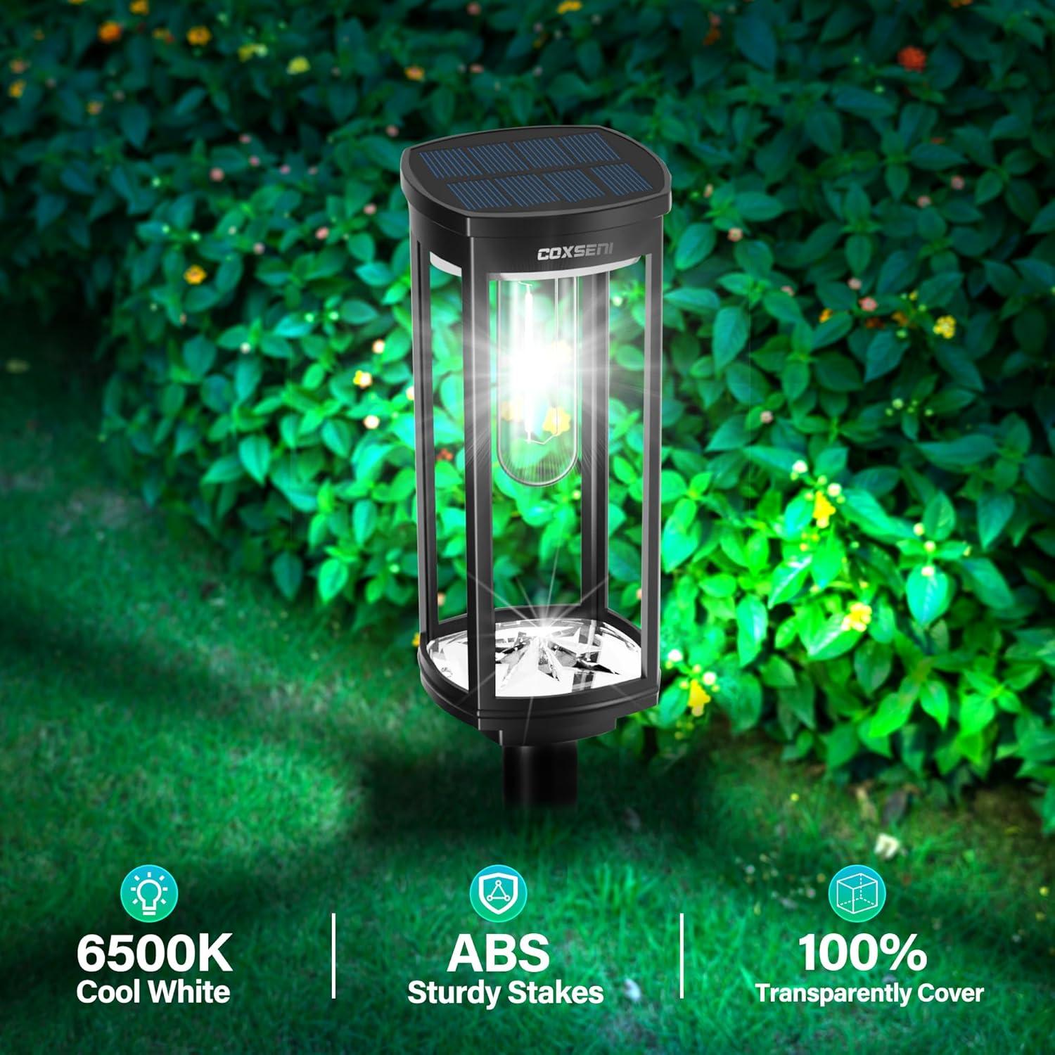 BITPOTT Solar Garden Lighting 8Pack Edison Bulbs Solar Powered Outdoor Pathway Light for Driveway