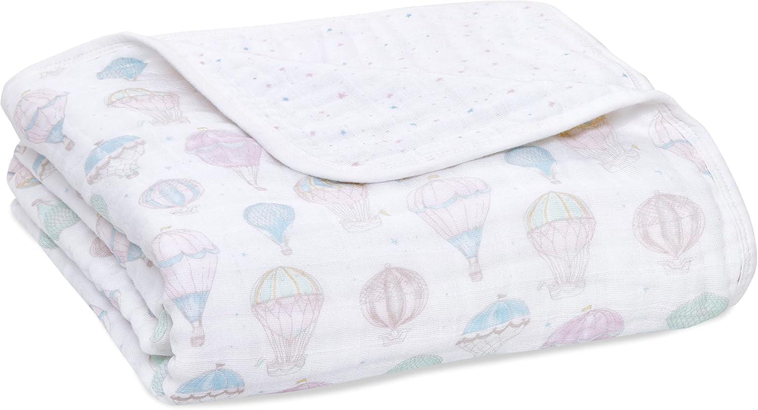 Above the Clouds Organic Cotton Muslin Baby Blanket