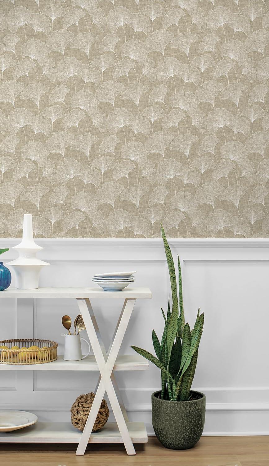 Surface Style - Peel and Stick Wallpaper, Botanical Wallpaper for Bedroom, Powder Room, Kitchen, Self Adhesive, Vinyl, 30.75 Sq Ft Coverage (Clover Lane Collection, Smoke)