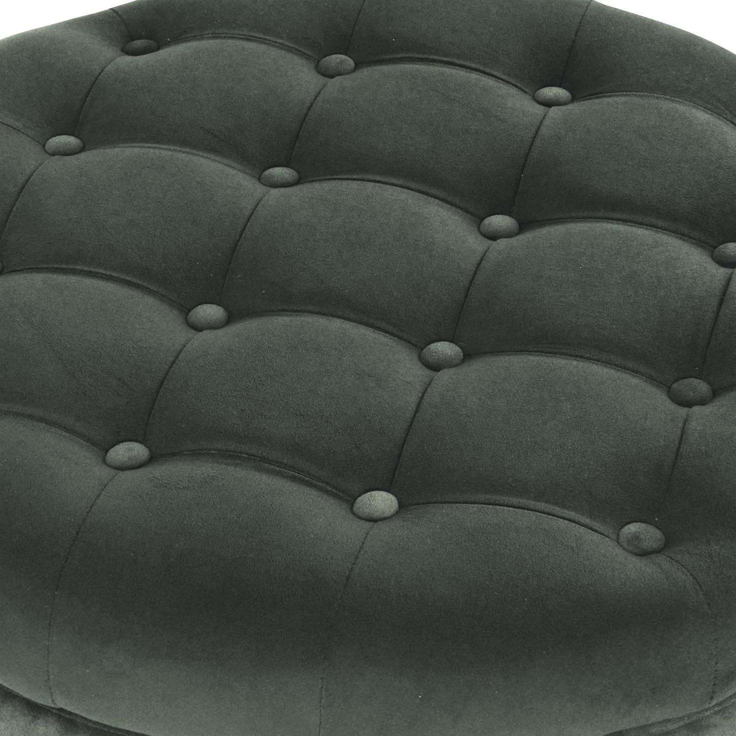 Tufted Round Storage Ottoman Velvet - HomePop