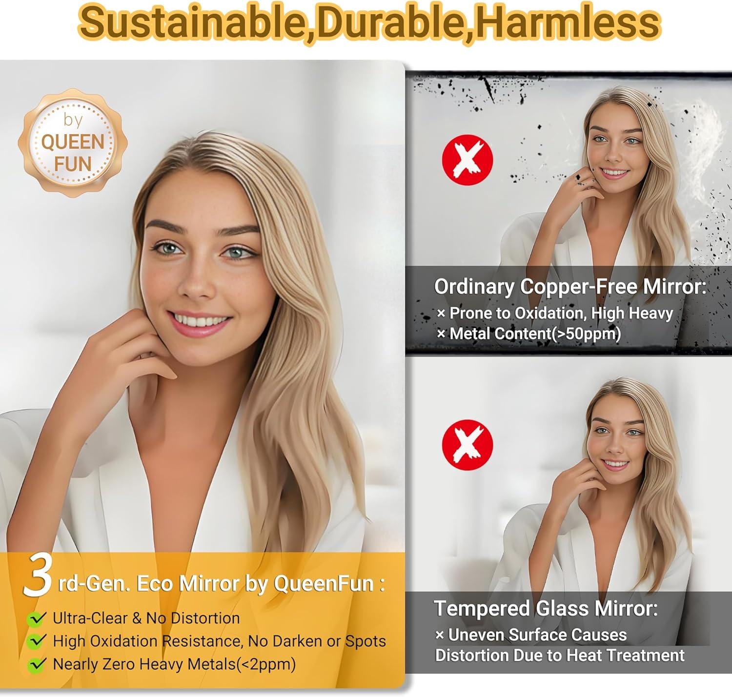 Decorative Wall Mirror Beveled Design, Bathroom Vanity Mirror Accent Mirror Finish