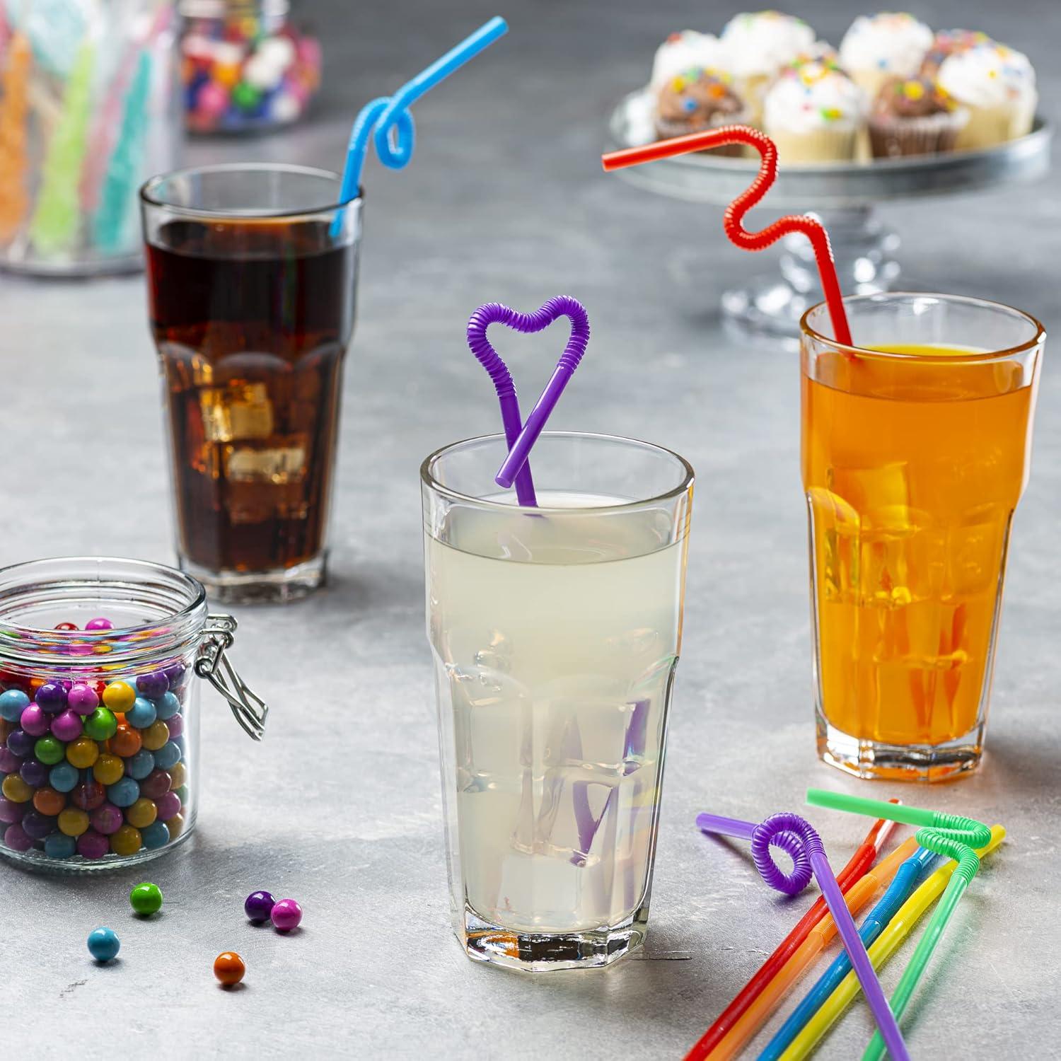 Comfy Package Wide Straws for Drinking & Smoothies [100 Pack] Assorted Colors