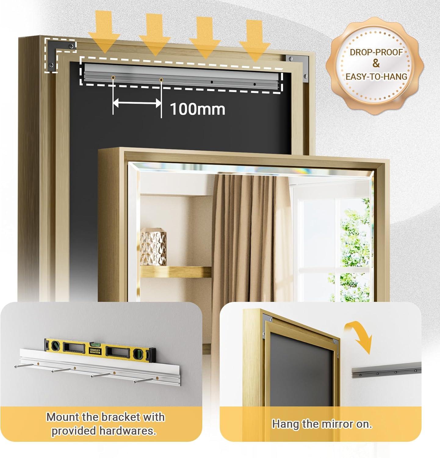 Decorative Wall Mirror Beveled Design, Bathroom Vanity Mirror Accent Mirror Finish