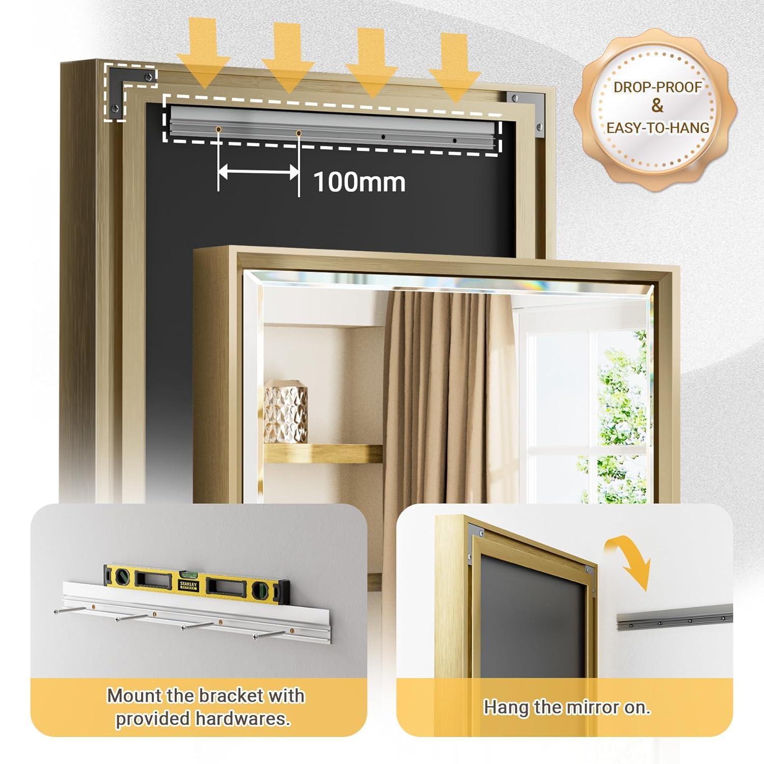 Decorative Wall Mirror Beveled Design, Bathroom Vanity Mirror Accent Mirror Finish