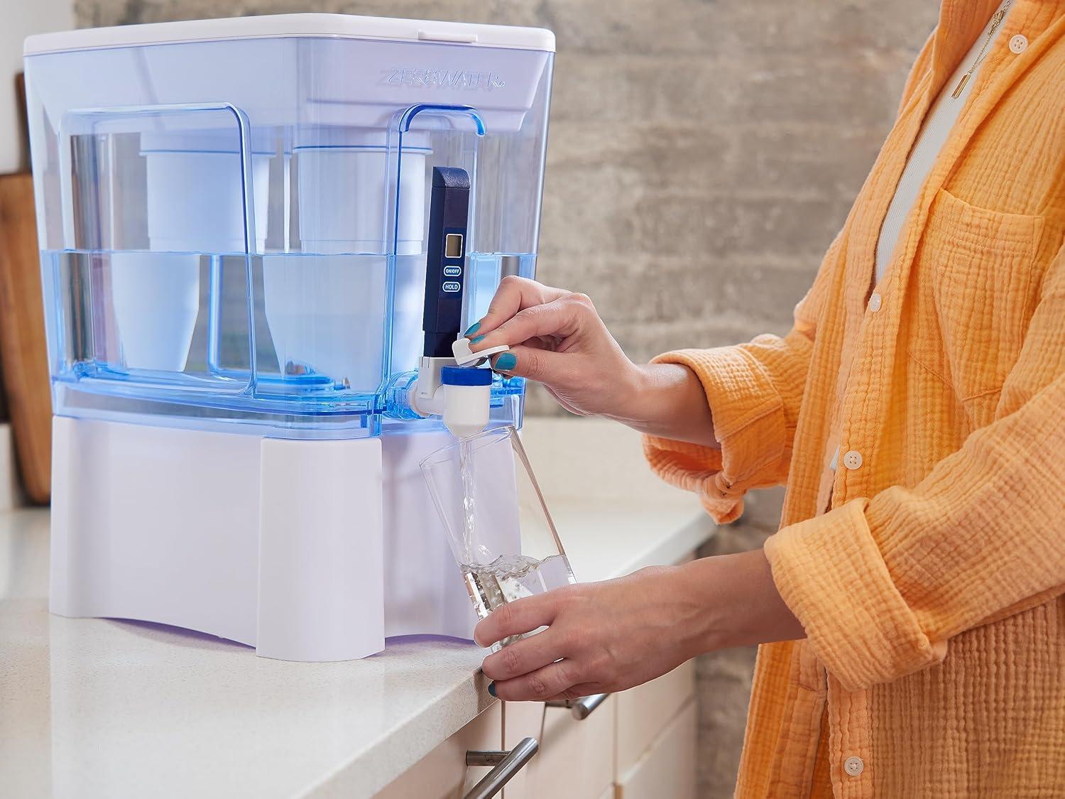 ZeroWater 52-cup Ready Read Dispenser: BPA-Free Water Filtration System, Filters Odors, Sediment, Mercury, Lead, Chlorine