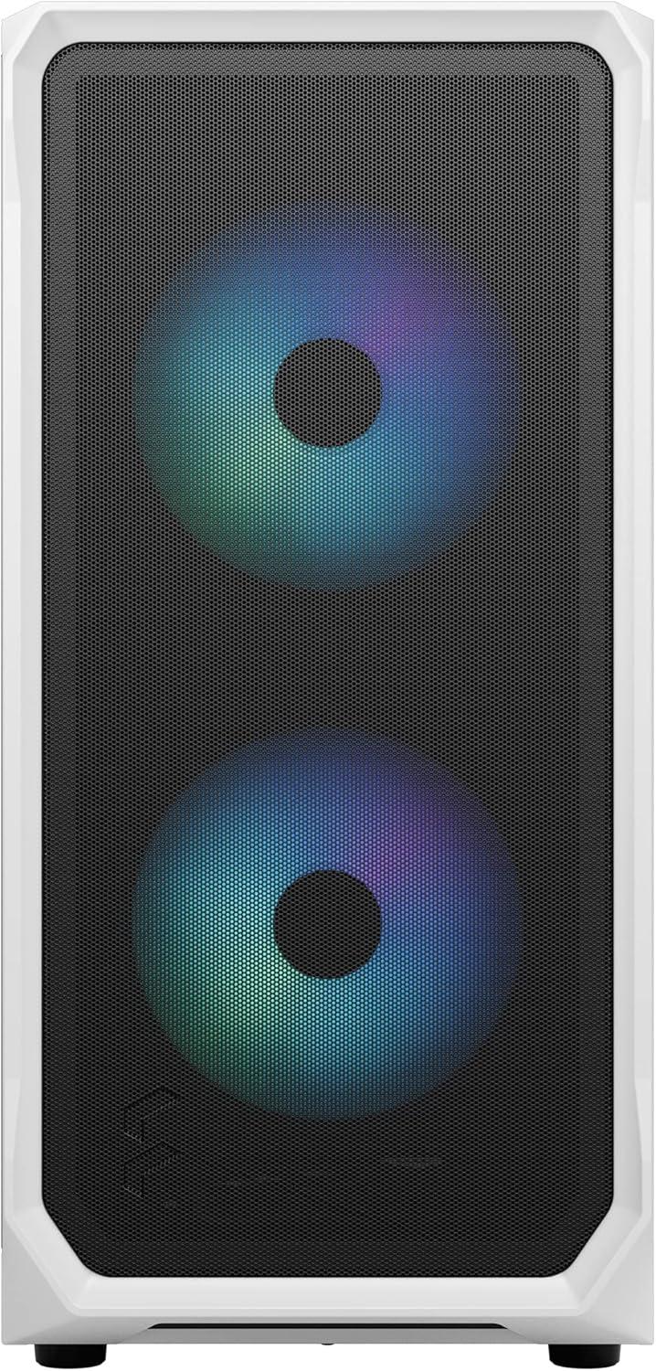 Fractal Design Focus 2 RGB White ATX mATX Mini ITX Clear Tinted Tempered Glass Mid Tower Computer Case