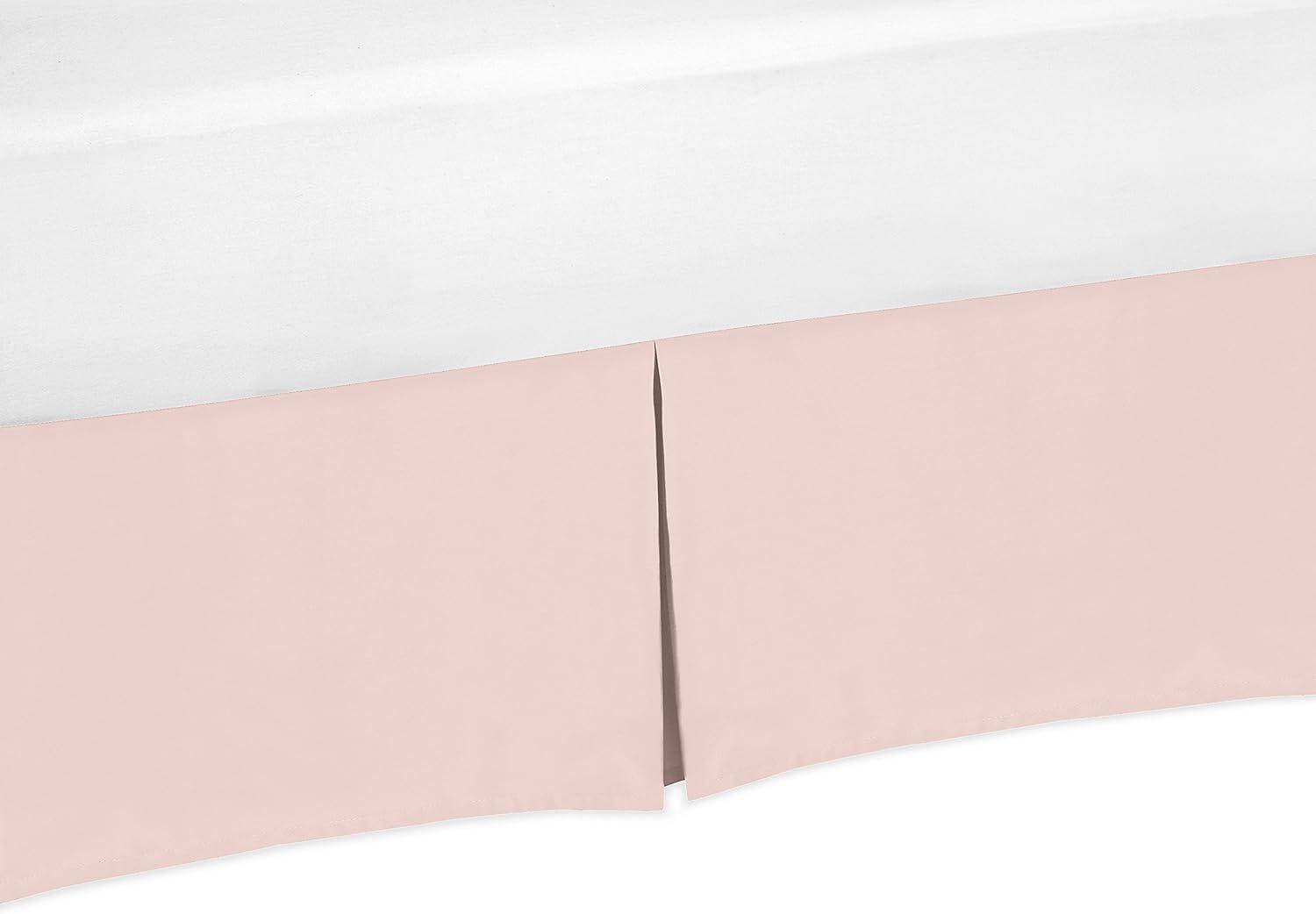 Sweet Jojo Designs Girl Baby Crib Bed Skirt Celestial Collection Solid Blush Pink