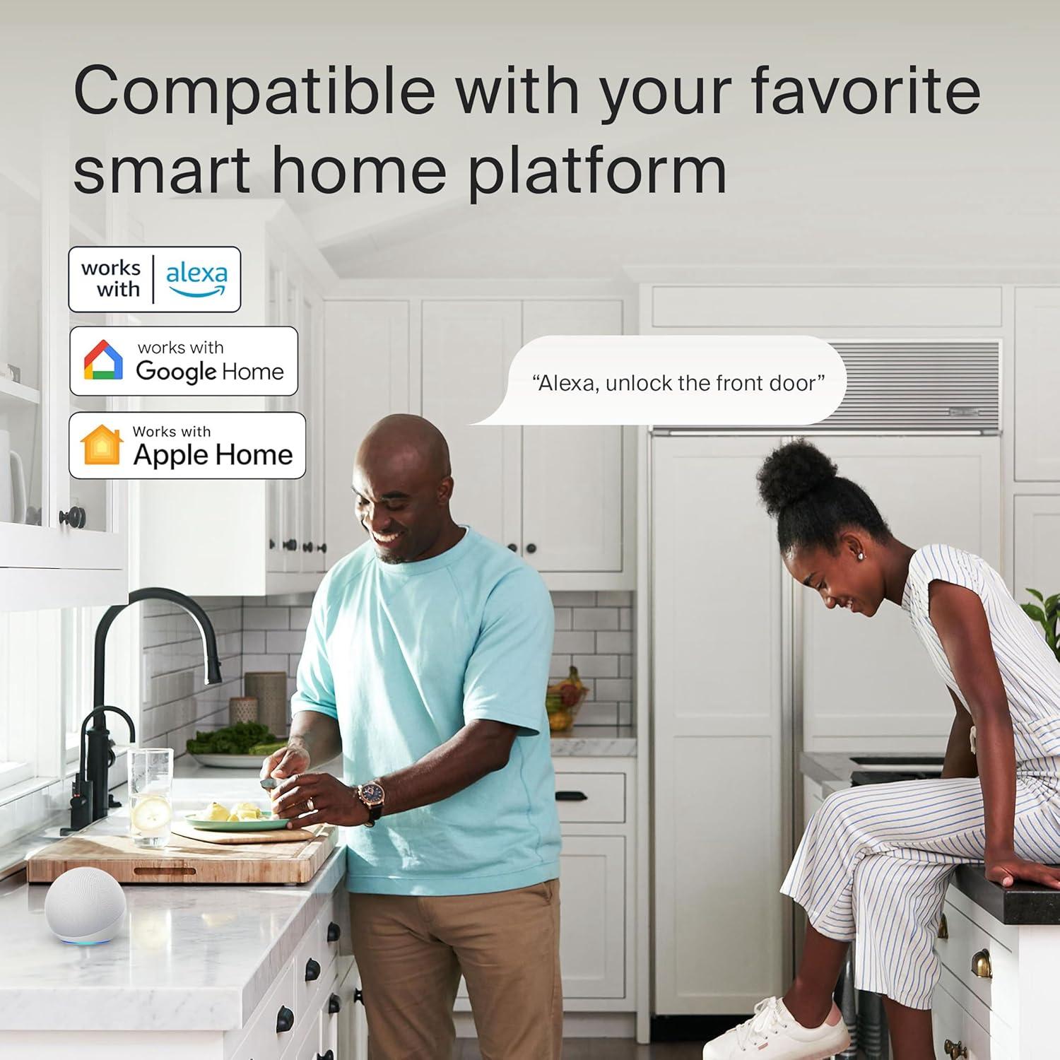 Level Level Bolt Connect Wi-Fi and Bluetooth Retrofit Smart Deadbolt with App, and Voice Assistant Access