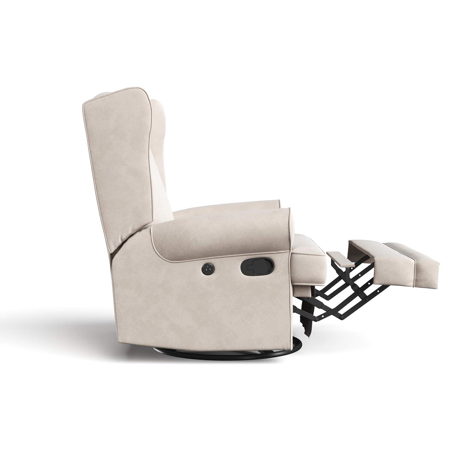 Serenity Swivel Reclining Glider Rocking Chair with USB