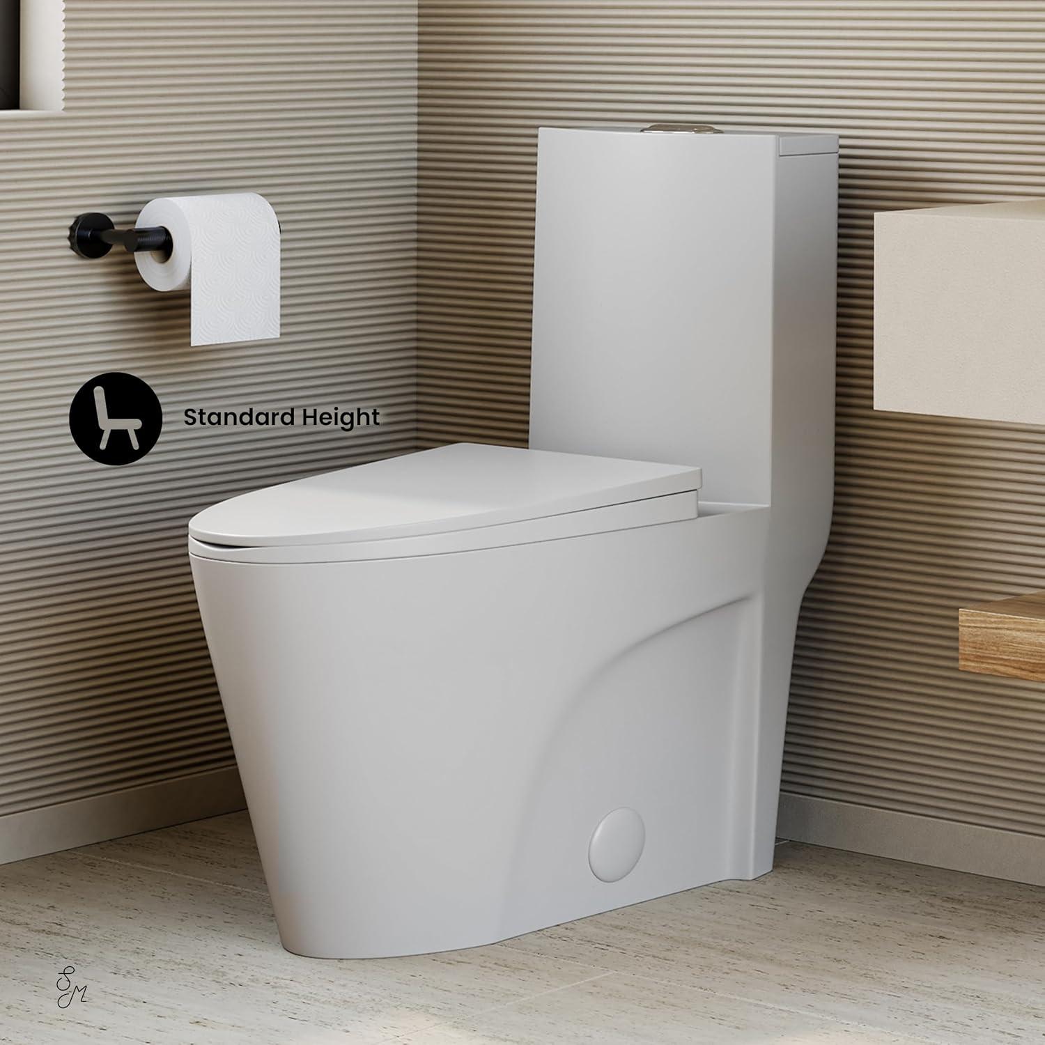 Swiss Madison St. Tropez One Piece Elongated Toilet Dual Vortex Flush 1.6 GPF SM-1T254
