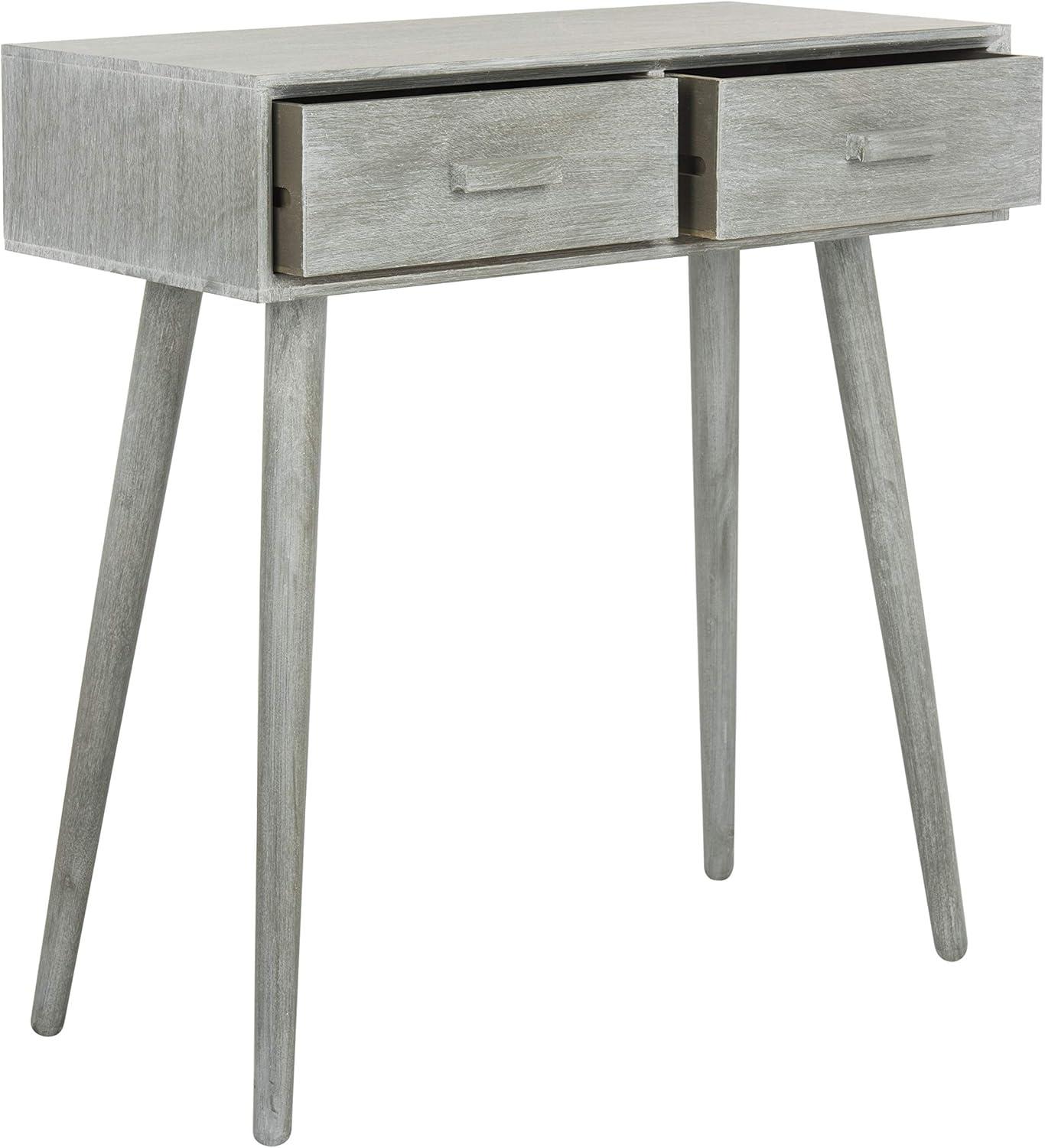 Transitional Slate Grey Rectangular 2-Drawer Console Table